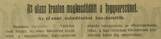 Rvid hrads a fegyversznetrl (Dlmagyarorszg, 1918. november 4., p. 2.)