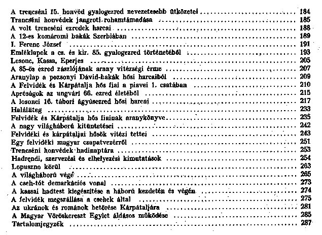 A Felvidk s Krptalja hadtrtnete 1914–1918