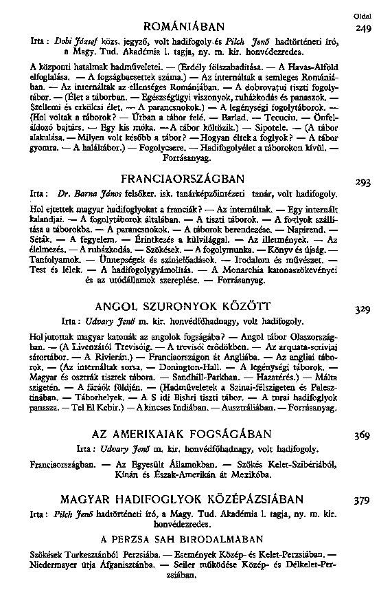 Hadifogoly magyarok trtnete
