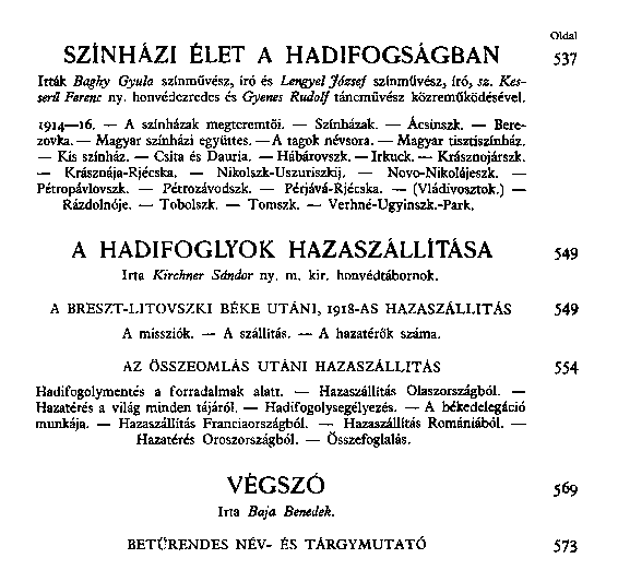 Hadifogoly magyarok trtnete