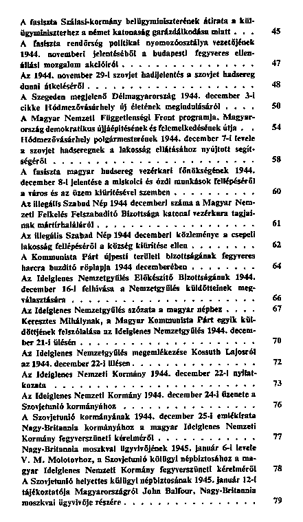 Dokumentumok Magyarorszg felszabadulsrl