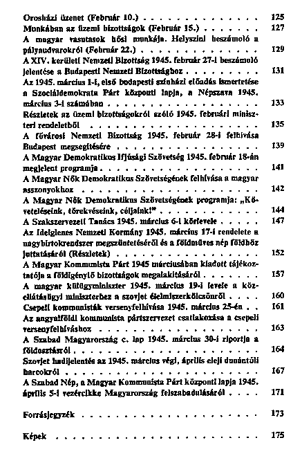 Dokumentumok Magyarorszg felszabadulsrl