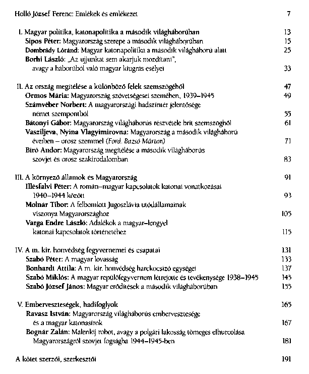 Hbor, hadsereg, sszeomls