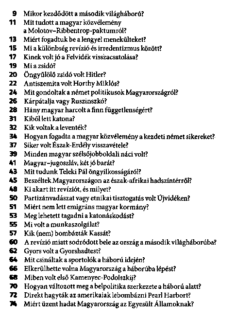 Magyarorszg a msodik vilghborban : krdsek s vlaszok