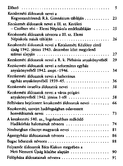 A II. vilghbors ldozatok Kecskemten s a krnyez teleplseken