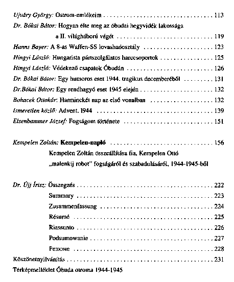 buda ostroma, 1944–1945