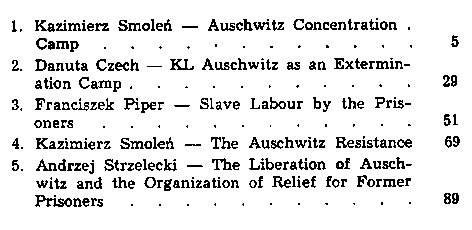 Selected problems from the history of KL Auschwitz