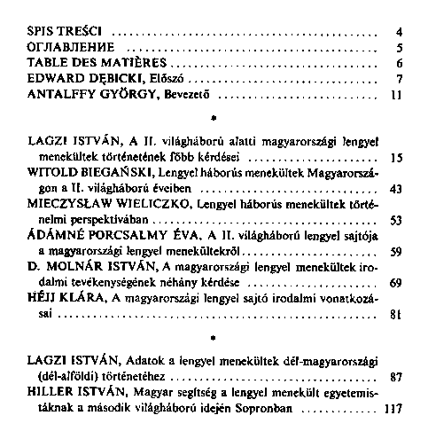 Tanulmnyok a magyarorszgi lengyel emigrci trtnetbl