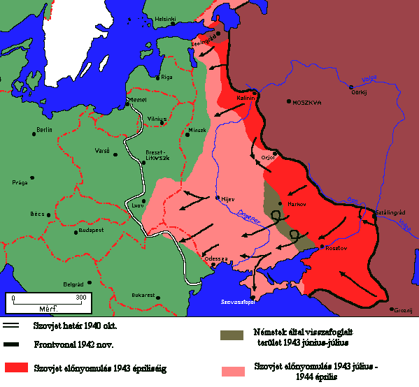 A keleti front 1942 november – 1944 prilis